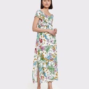 Lush Maxi Dress Tropical Print Size Small